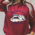 My Weekend Is Booked Cozy Book Lover's Raglan Sleeve Sweatshirt Heather Dust My Weekend Is Booked Cozy Book Lover's Raglan Sleeve Sweatshirt Heather Dust