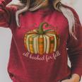 All Booked For Fall Book Pumpkin Reading Halloween Teacher Raglan Sleeve Sweatshirt Heather Dust