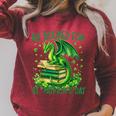 All Booked For St Patrick's Day Fun Dragon For Men Women Kid Raglan Sleeve Sweatshirt Heather Dust