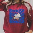 Bookish Fun Inspiring Women Reading Books Raglan Sleeve Sweatshirt Heather Dust