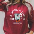 Bookish Mental Health Book A Day Retro Read More Book Raglan Sleeve Sweatshirt Heather Dust