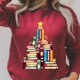 Booklovers Christmas Book Tree Raglan Sleeve Sweatshirt Heather Dust Booklovers Christmas Book Tree Raglan Sleeve Sweatshirt Heather Dust