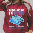 Bookmarks Are For Quitters Book Lover Saying Raglan Sleeve Sweatshirt Heather Dust