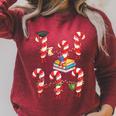 Bookmas Christmas Books Shirt Candy Cane Bookworm Raglan Sleeve Sweatshirt Heather Dust