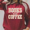Books & Coffee Floral Raglan Sleeve Sweatshirt Heather Dust