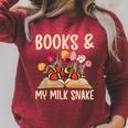 Books & My Milk Snake Owner Milk Snake Lover Milk Snakes Raglan Sleeve Sweatshirt Heather Dust