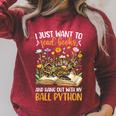 Books And My Ball Python Owner Ball Python Lover Raglan Sleeve Sweatshirt Heather Dust