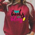 Books And Bling Raglan Sleeve Sweatshirt Heather Dust