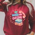 My Books Are Calling Book Lover Quote Raglan Sleeve Sweatshirt Heather Dust My Books Are Calling Book Lover Quote Raglan Sleeve Sweatshirt Heather Dust