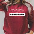 Books Cat Lover Day Without Books And Cats Is Unimaginable For Men Women Raglan Sleeve Sweatshirt Heather Dust