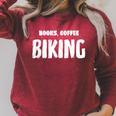 Books Coffee Biking Raglan Sleeve Sweatshirt Heather Dust