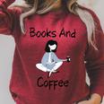 Books And Coffee Girl Raglan Sleeve Sweatshirt Heather Dust