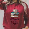 Books And Coffee Raglan Sleeve Sweatshirt Heather Dust