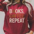 Books Coffee Repeat Librarian Book Lover Raglan Sleeve Sweatshirt Heather Dust