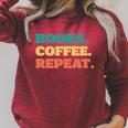 Books Coffee Repeat Raglan Sleeve Sweatshirt Heather Dust