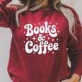 Books And Coffee Retro Reading Quote Raglan Sleeve Sweatshirt Heather Dust