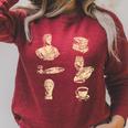Books Coffee And Statues Dark Academia Raglan Sleeve Sweatshirt Heather Dust