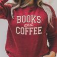 Books And Coffee Vintage Reading Lover Typography Raglan Sleeve Sweatshirt Heather Dust
