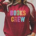 BOOKS CREW Hello Reader Ready Back To School Raglan Sleeve Sweatshirt Heather Dust