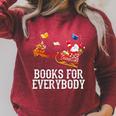 Books For Everybody Santa Christmas Book Lovers Book Readers Raglan Sleeve Sweatshirt Heather Dust Books For Everybody Santa Christmas Book Lovers Book Readers Raglan Sleeve Sweatshirt Heather Dust