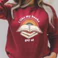 I Like My Books Gay AF LGBTQ Pride Read Diverse Quote Raglan Sleeve Sweatshirt Heather Dust I Like My Books Gay AF LGBTQ Pride Read Diverse Quote Raglan Sleeve Sweatshirt Heather Dust