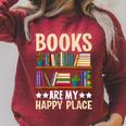 Books Are My Happy Place Raglan Sleeve Sweatshirt Heather Dust