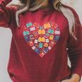 Books Heart Reader Librarian Love Reading Stack Raglan Sleeve Sweatshirt Heather Dust