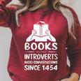 Books Helping Introverts Avoid Conversations Since 1454 Raglan Sleeve Sweatshirt Heather Dust