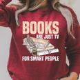 Books Are Just TV For Smart People Librarian Library Raglan Sleeve Sweatshirt Heather Dust Books Are Just TV For Smart People Librarian Library Raglan Sleeve Sweatshirt Heather Dust