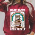 More Books Less People Mystic Book Rainbow Reading Book Raglan Sleeve Sweatshirt Heather Dust