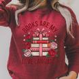 Books Are My Love Language For Book Lovers And Readers Raglan Sleeve Sweatshirt Heather Dust
