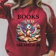 Books Are Magic Book Dragon ShirtReading Books Are Magical Raglan Sleeve Sweatshirt Heather Dust