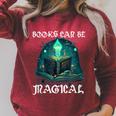 Books Can Be Magical Fun Creative Unique For Readers Raglan Sleeve Sweatshirt Heather Dust