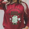 Books And Matcha Brewing Good Reads Matcha Tea Raglan Sleeve Sweatshirt Heather Dust