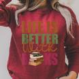 Books Novels Reading Shirt Life Is Better With Books Raglan Sleeve Sweatshirt Heather Dust Books Novels Reading Shirt Life Is Better With Books Raglan Sleeve Sweatshirt Heather Dust