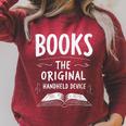 Books The Original Handheld Device Book Reading Raglan Sleeve Sweatshirt Heather Dust