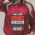 Books The Original Handheld Device Raglan Sleeve Sweatshirt Heather Dust