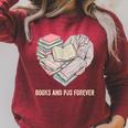 Books And Pajamas Reading Bedtime Raglan Sleeve Sweatshirt Heather Dust