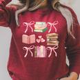 Books And Pink Bows Booktok Coquette Preppy Raglan Sleeve Sweatshirt Heather Dust Books And Pink Bows Booktok Coquette Preppy Raglan Sleeve Sweatshirt Heather Dust