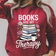 Books Are My Therapy Book Lovers Reading Coffee Florals Raglan Sleeve Sweatshirt Heather Dust Books Are My Therapy Book Lovers Reading Coffee Florals Raglan Sleeve Sweatshirt Heather Dust
