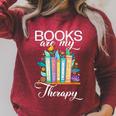 Books Are My Therapy Raglan Sleeve Sweatshirt Heather Dust Books Are My Therapy Raglan Sleeve Sweatshirt Heather Dust