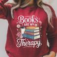 Books Are My Therapy Reading Lover Cozy Environment Raglan Sleeve Sweatshirt Heather Dust Books Are My Therapy Reading Lover Cozy Environment Raglan Sleeve Sweatshirt Heather Dust