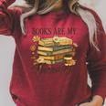 Books Are My Therapy Vintage Book Lover Daisy Art Raglan Sleeve Sweatshirt Heather Dust