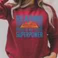 Books Reading My SuperPower Great Idea Art Literature Premium Raglan Sleeve Sweatshirt Heather Dust