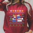 Books Reading Ugly Christmas Book Lover Raglan Sleeve Sweatshirt Heather Dust