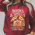 Books And Spells Witch Witches Bookish Book Reader Reading Raglan Sleeve Sweatshirt Heather Dust
