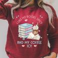 I Like My Books Spicy And My Coffee ICY Shirt Bookworm Raglan Sleeve Sweatshirt Heather Dust