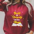 Books Are Uniquely Portable Magic Raglan Sleeve Sweatshirt Heather Dust