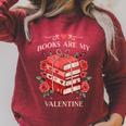 Books Are My Valentine Book Lover Heart Matching Party Raglan Sleeve Sweatshirt Heather Dust