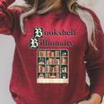 Bookshelf Wealth Billionaire Book Collector Collection Raglan Sleeve Sweatshirt Heather Dust
